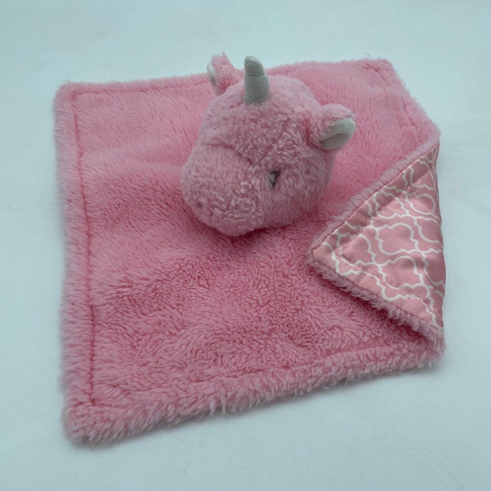 Parents Choice Pink Unicorn Lovey Plush Stuffed Walmart Security Blanket Satin